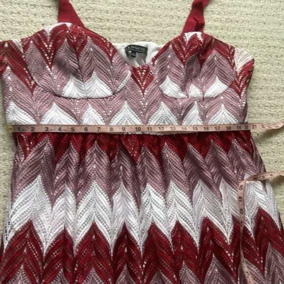 Eloquii Red & White Chevron Embroidered Maxi Dress Size 22 - Picture 12 of 15